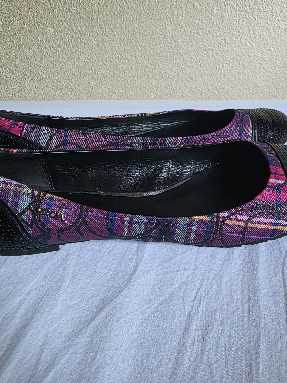 Coach Poppy Tartan Flats